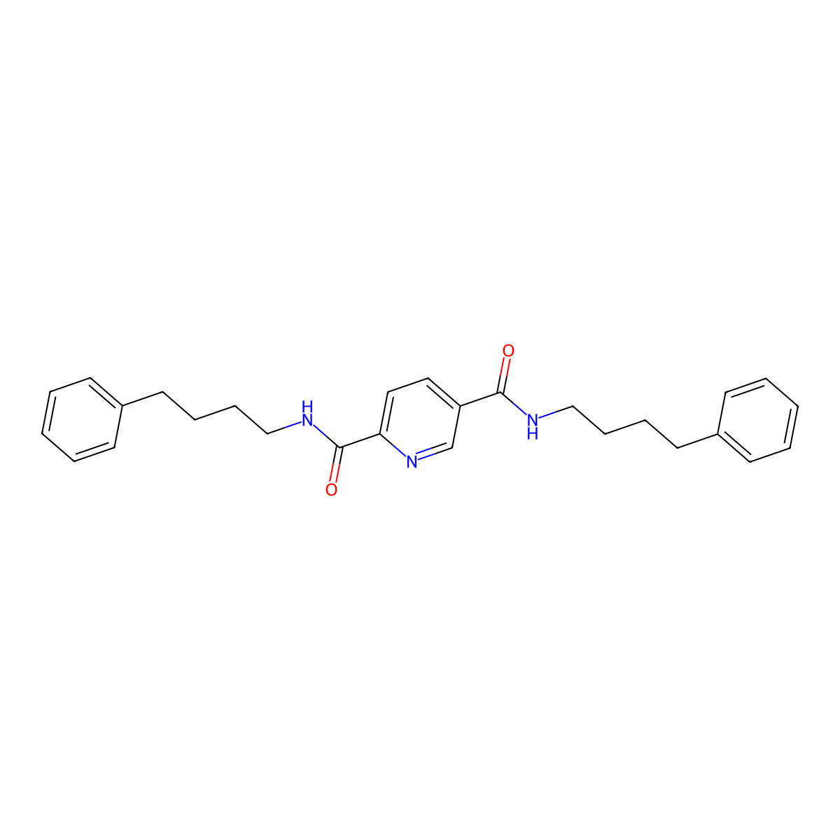 2-N,5-N-bis(4-phenylbutyl)pyridine-2,5-dicarboxamide molecular structure, CAS 548433-35-8