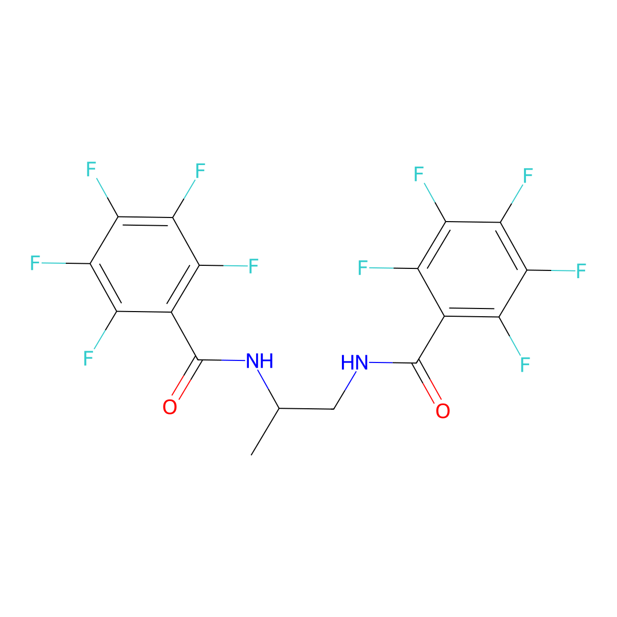 2,3,4,5,6-pentafluoro-N-[2-[(2,3,4,5,6-pentafluorobenzoyl)amino]propyl]benzamide molecular structure, CAS 548434-37-3