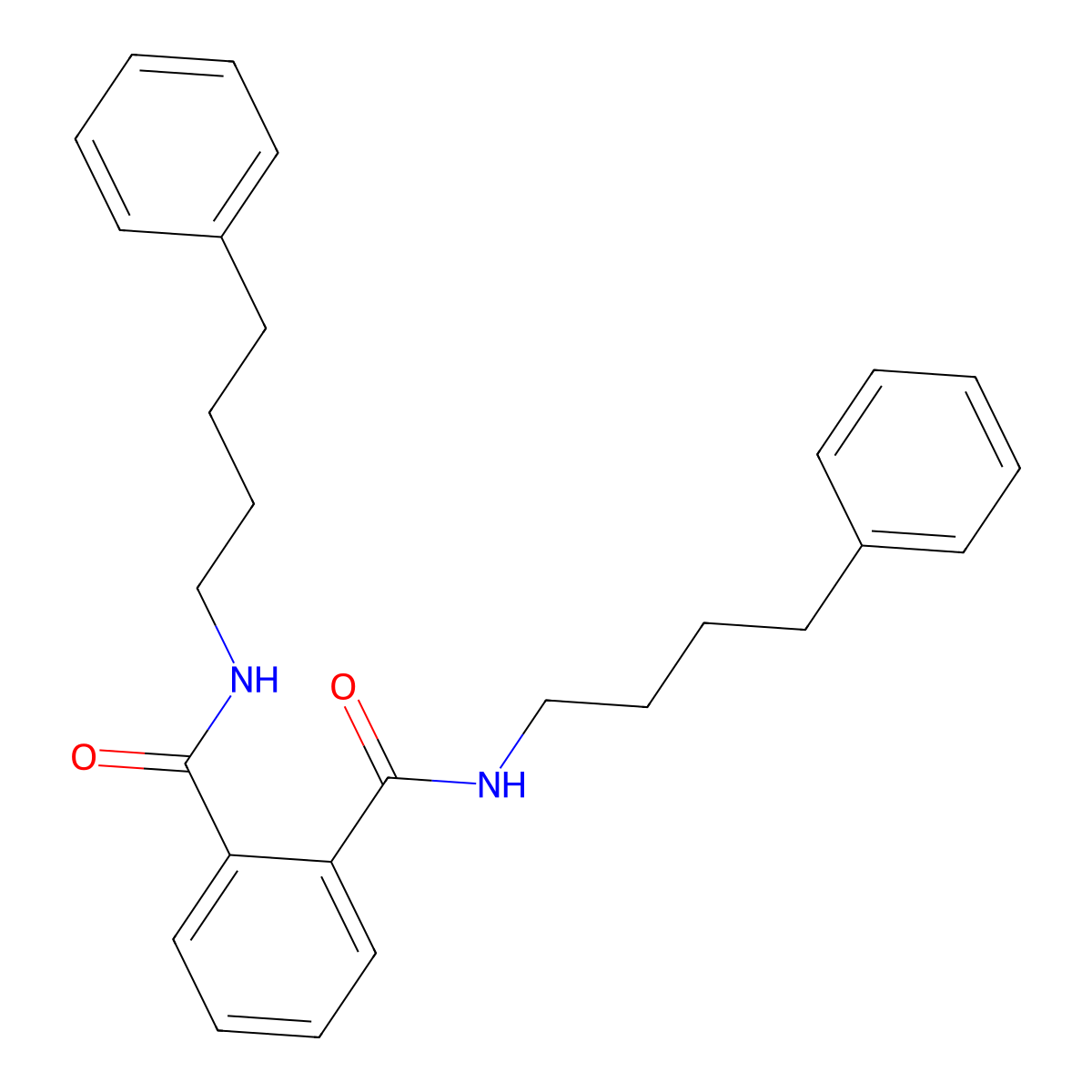 N~1~,N~2~-bis(4-phenylbutyl)phthalamide molecular structure, CAS 548434-44-2