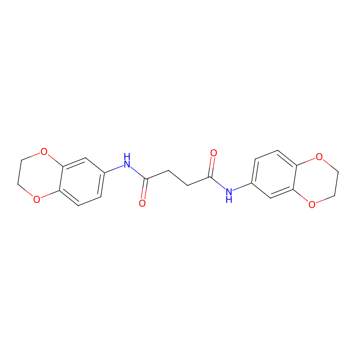 N,N'-bis(2,3-dihydro-1,4-benzodioxin-6-yl)butanediamide molecular structure, CAS 548435-13-8