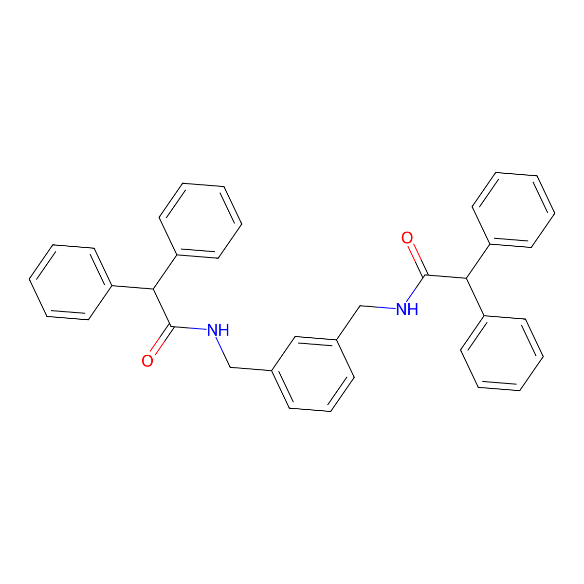N-[[3-[[(2,2-diphenylacetyl)amino]methyl]phenyl]methyl]-2,2-diphenylacetamide molecular structure, CAS 548438-34-2