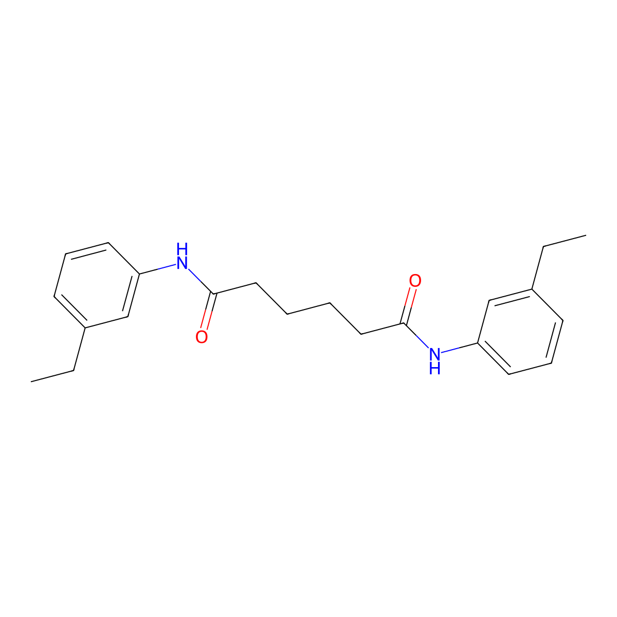 N,N'-bis(3-ethylphenyl)hexanediamide molecular structure, CAS 548439-58-3