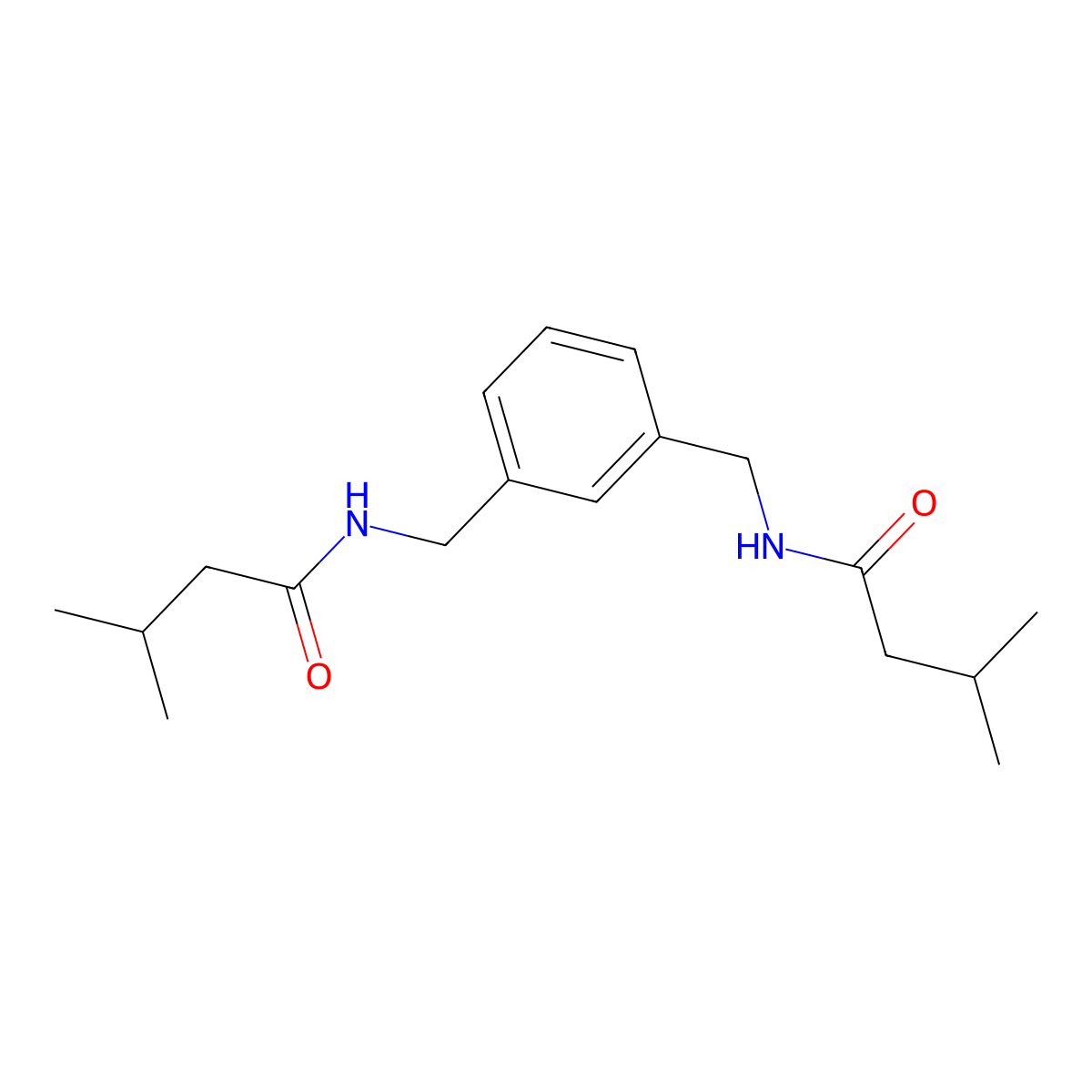 3-methyl-N-[[3-[(3-methylbutanoylamino)methyl]phenyl]methyl]butanamide molecular structure, CAS 548439-72-1
