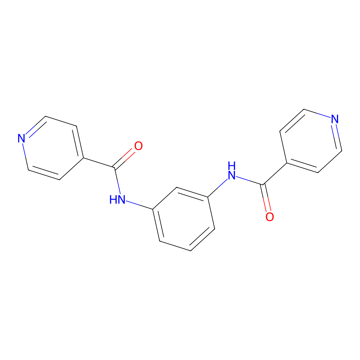 N-[3-(pyridine-4-carbonylamino)phenyl]pyridine-4-carboxamide molecular structure, CAS 548440-61-5