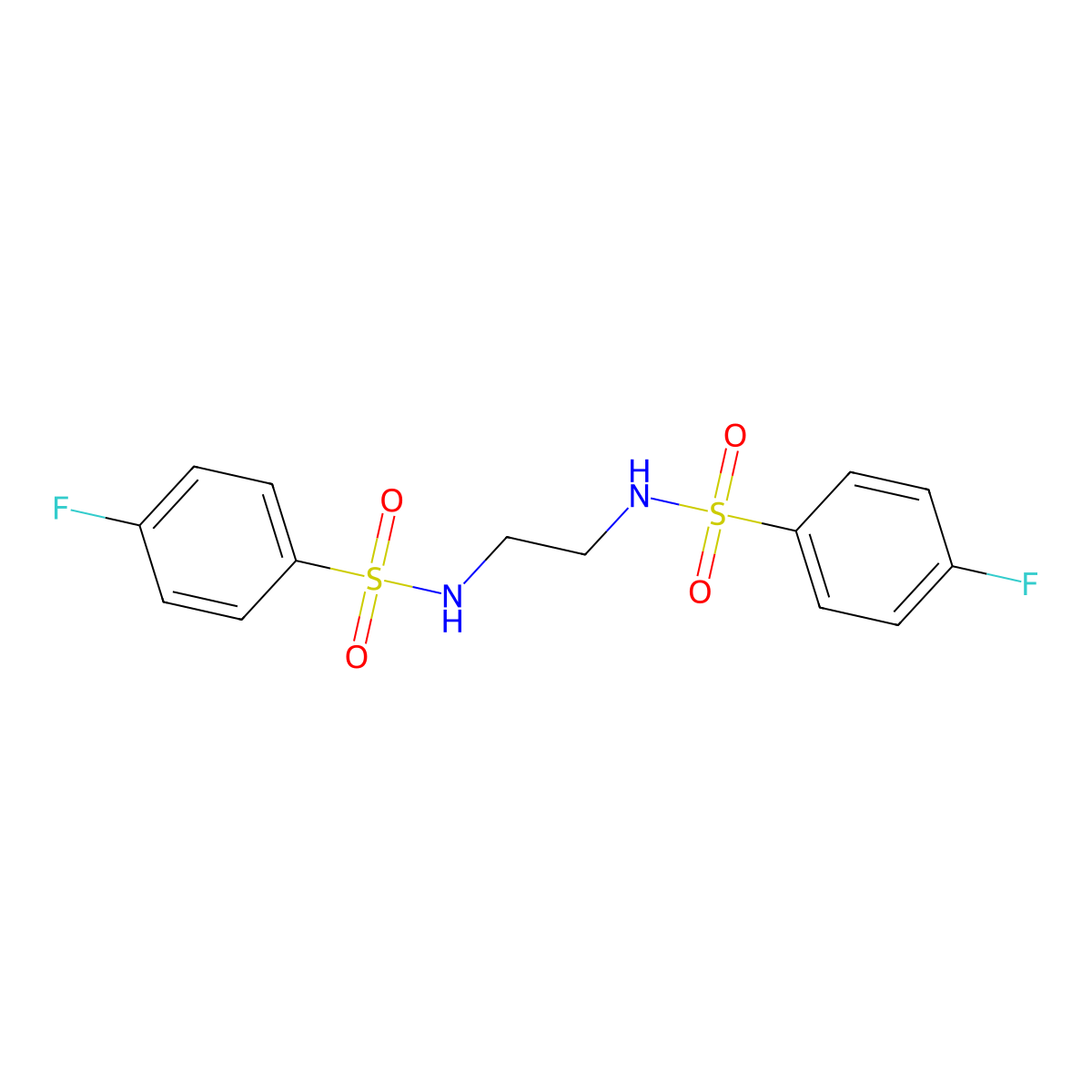 4-fluoro-N-[2-[(4-fluorophenyl)sulfonylamino]ethyl]benzenesulfonamide molecular structure, CAS 548440-65-9