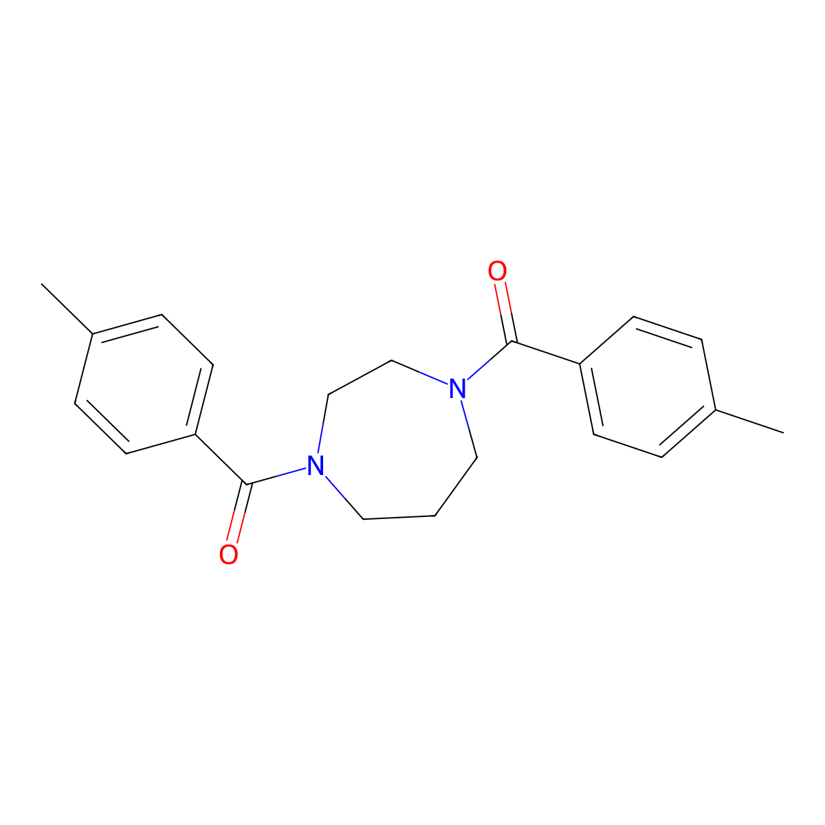 1,4-Bis(4-methylbenzoyl)-1,4-diazepane molecular structure, CAS 548441-79-8