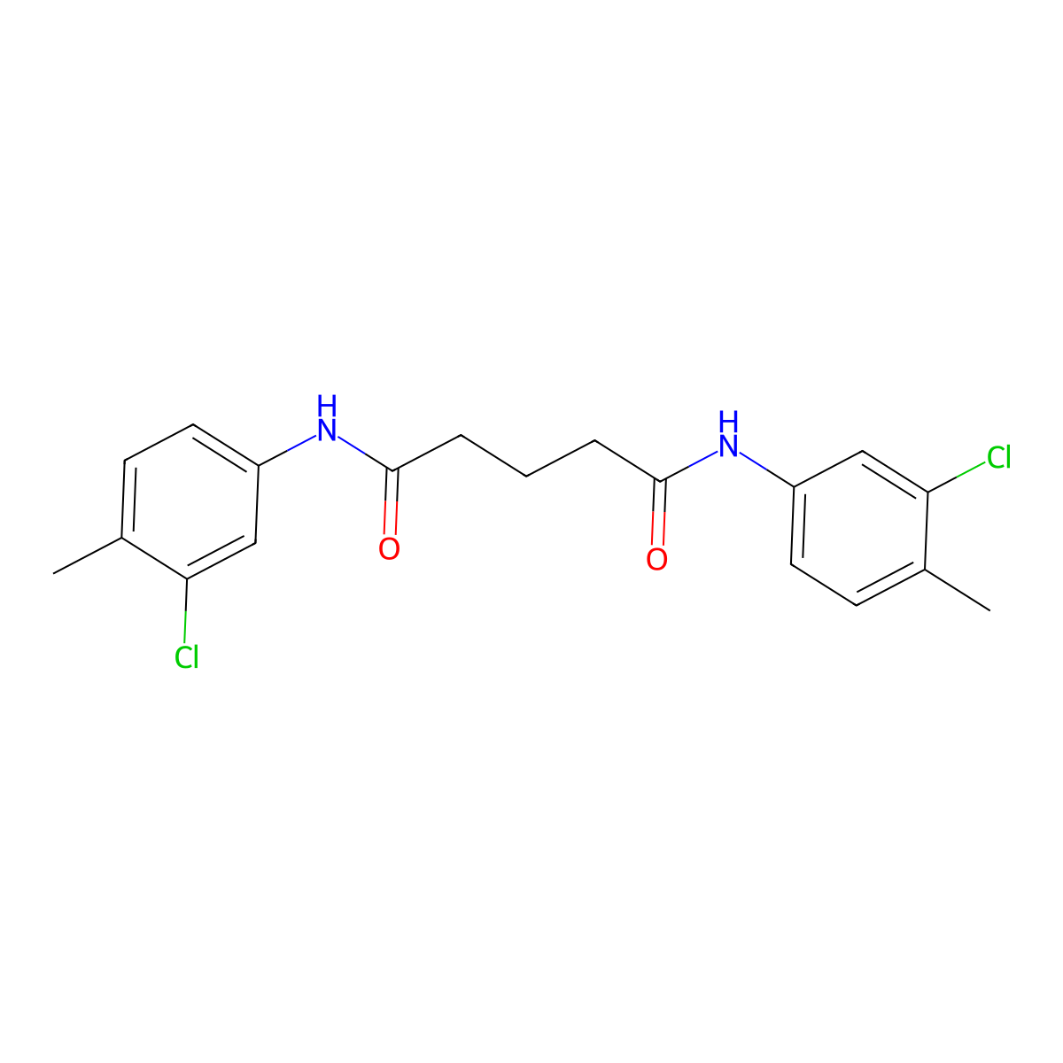 N,N'-bis(3-chloro-4-methylphenyl)pentanediamide molecular structure, CAS 548442-66-6