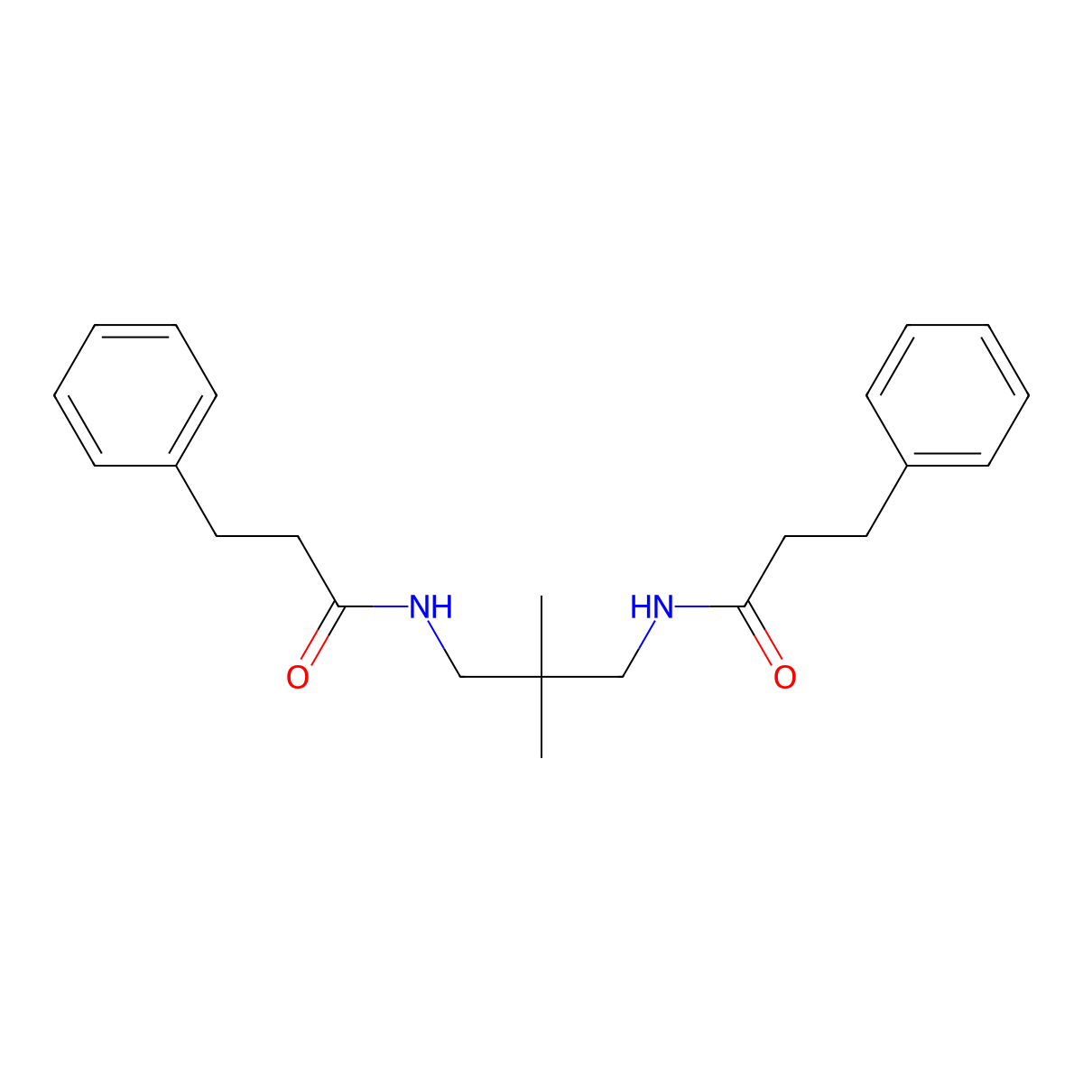 N,N'-(2,2-dimethylpropane-1,3-diyl)bis(3-phenylpropanamide) molecular structure, CAS 548443-08-9