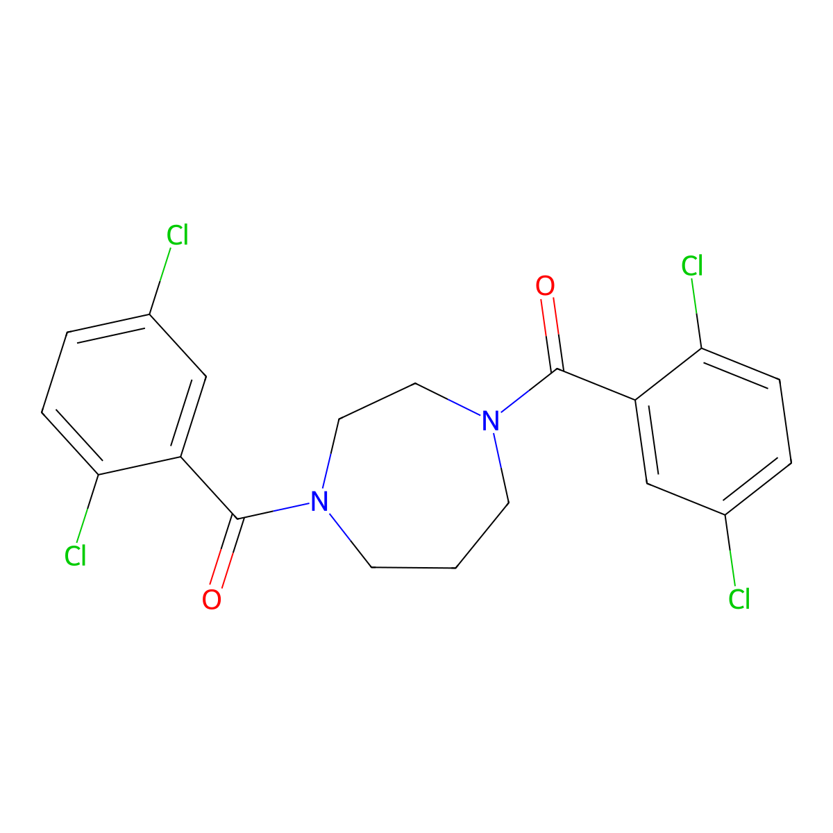 [4-(2,5-Dichlorobenzoyl)-1,4-diazepan-1-yl]-(2,5-dichlorophenyl)methanone molecular structure, CAS 548447-22-9