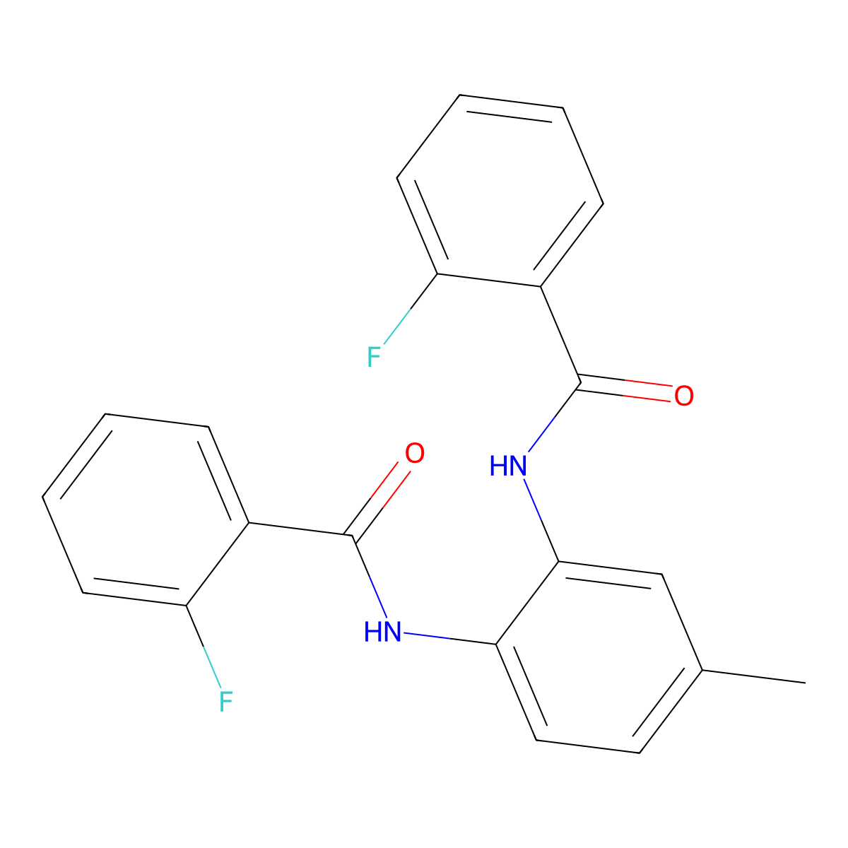 2-fluoro-N-[2-[(2-fluorobenzoyl)amino]-4-methylphenyl]benzamide molecular structure, CAS 548447-92-3
