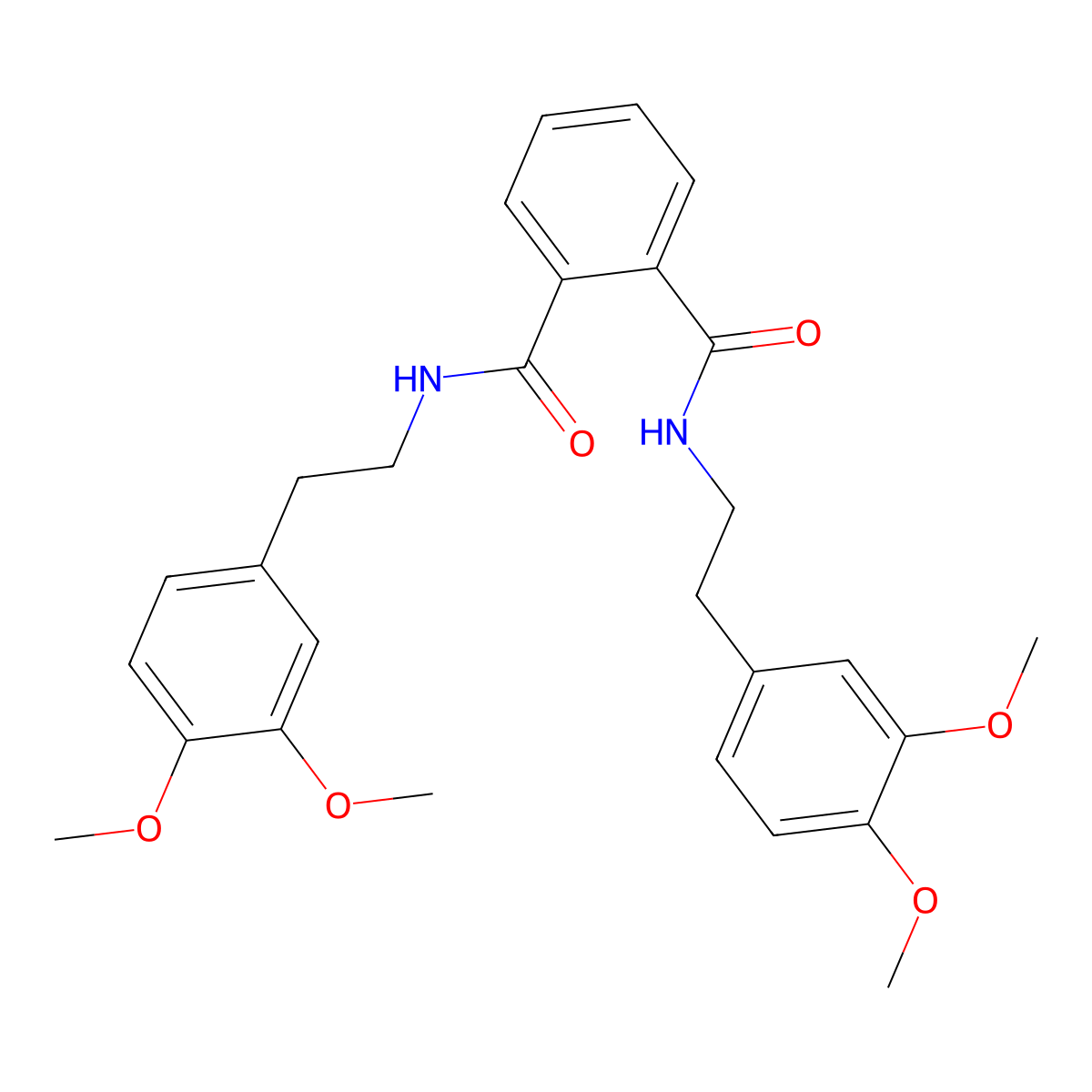 N~1~,N~2~-bis[2-(3,4-dimethoxyphenyl)ethyl]phthalamide molecular structure, CAS 548448-36-8