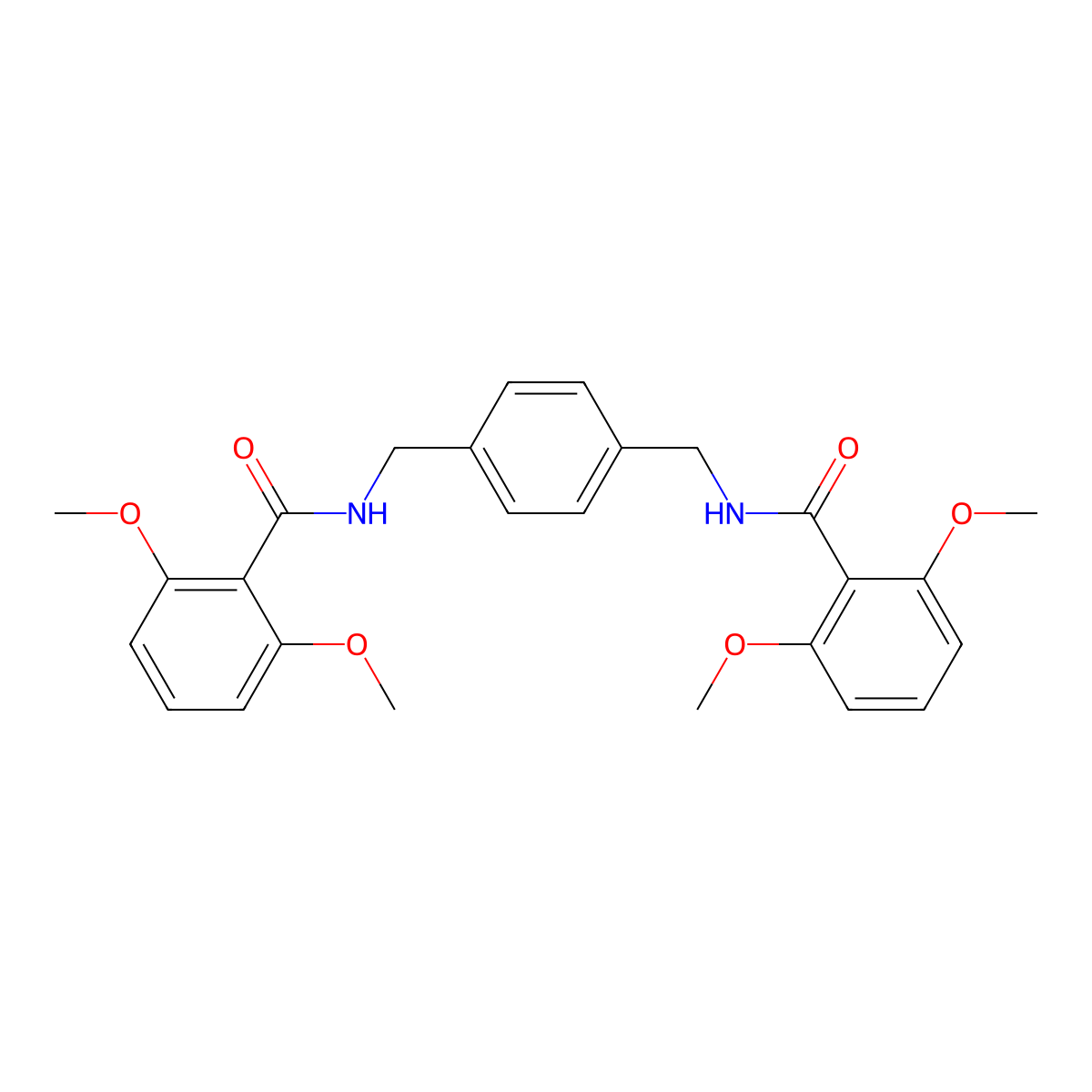 N-[[4-[[(2,6-dimethoxybenzoyl)amino]methyl]phenyl]methyl]-2,6-dimethoxybenzamide molecular structure, CAS 548448-61-9