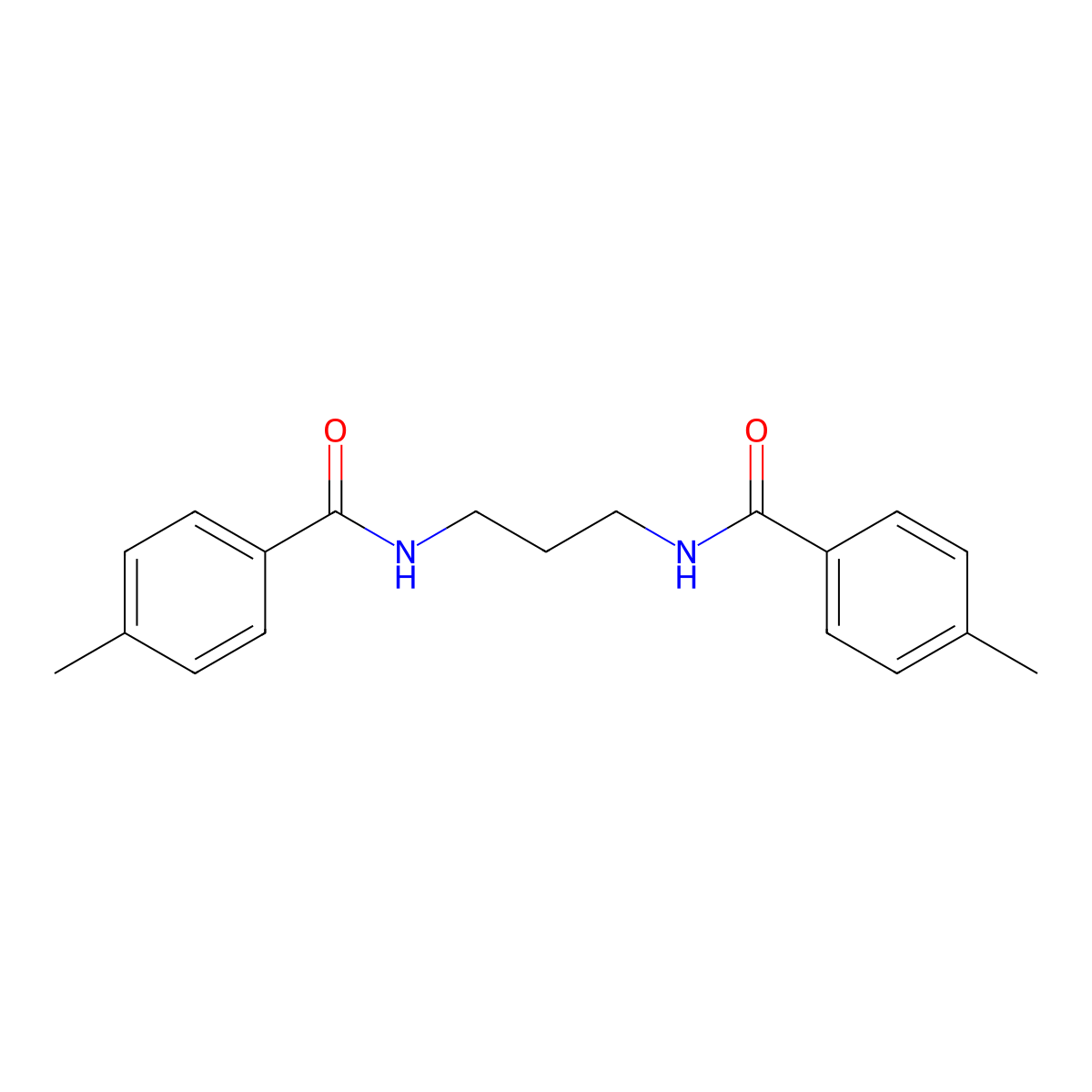 4-methyl-N-[3-[(4-methylbenzoyl)amino]propyl]benzamide molecular structure, CAS 548448-63-1