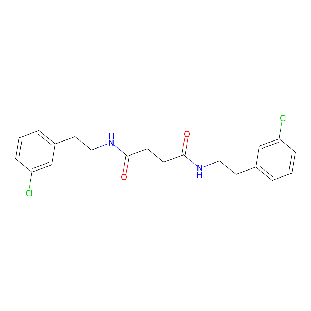 N,N'-bis[2-(3-chlorophenyl)ethyl]butanediamide molecular structure, CAS 548451-00-9