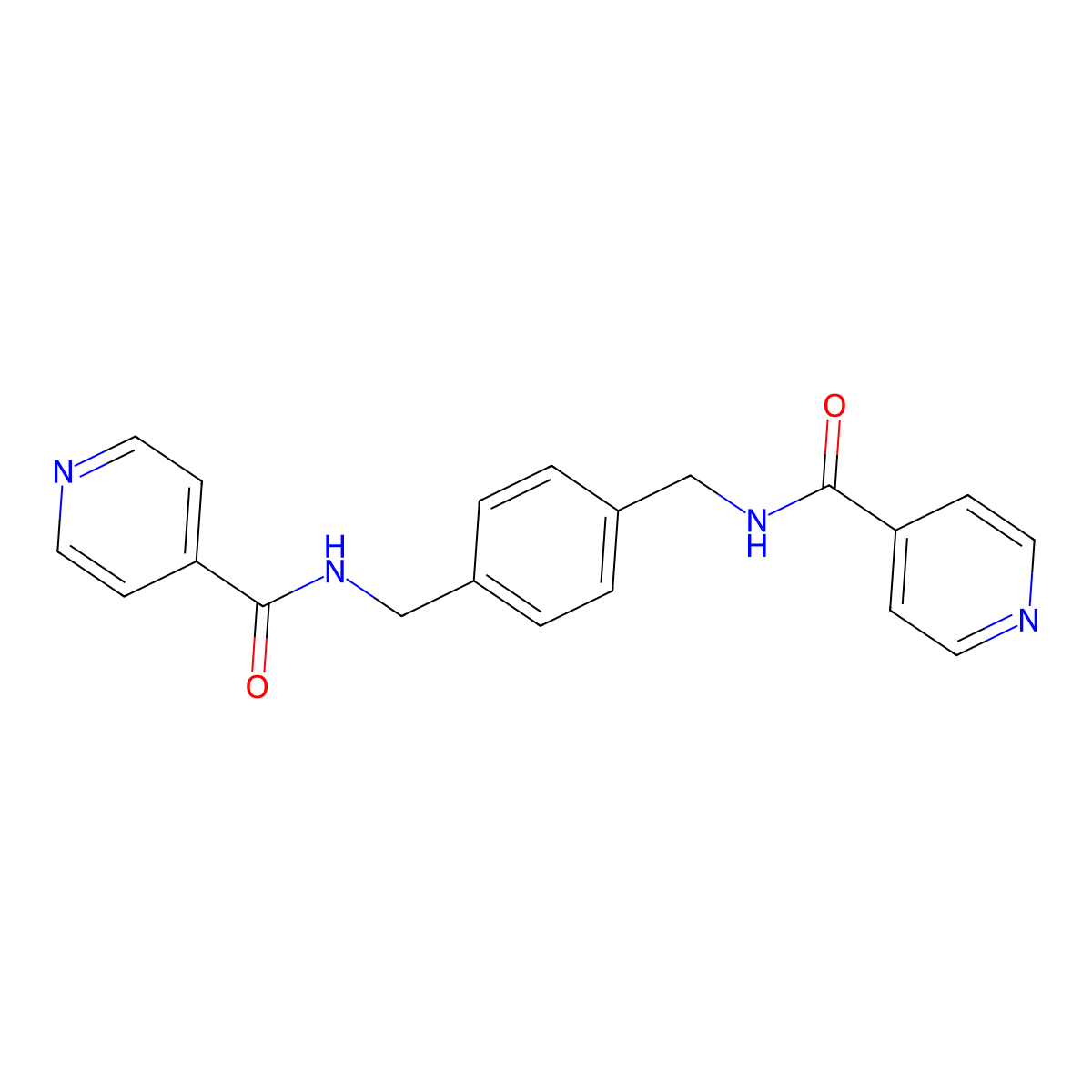 N,N'-(1,4-Phenylenebis(methylene))diisonicotinamide molecular structure, CAS 548451-53-2