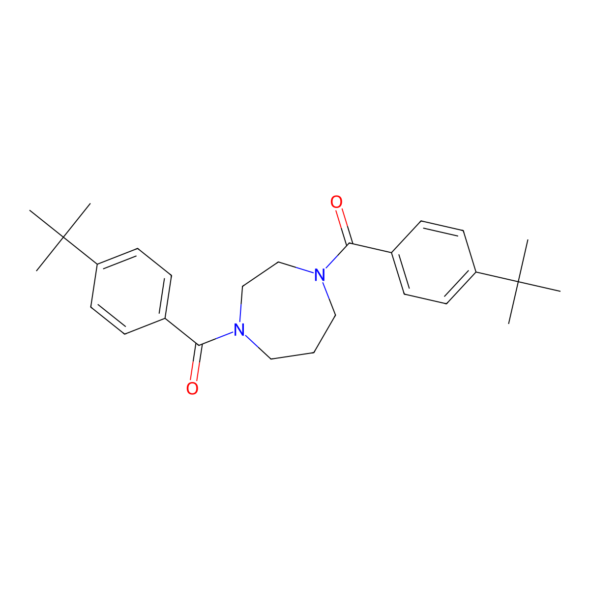 1,4-Bis(4-tert-butylbenzoyl)-1,4-diazepane molecular structure, CAS 548452-22-8