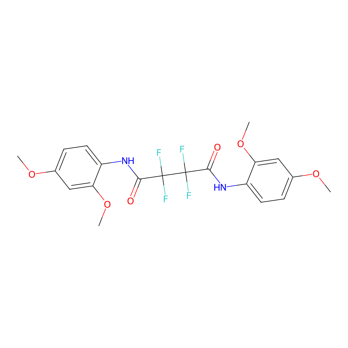 N,N'-bis(2,4-dimethoxyphenyl)-2,2,3,3-tetrafluorobutanediamide molecular structure, CAS 548453-93-6