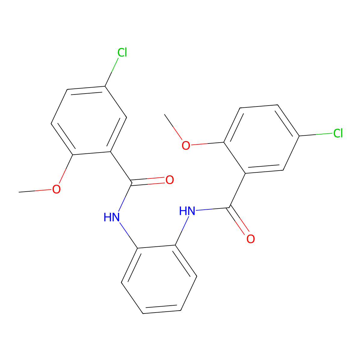5-Chloro-N-(2-((5-chloro-2-methoxybenzoyl)amino)phenyl)-2-methoxybenzamide molecular structure, CAS 548454-93-9