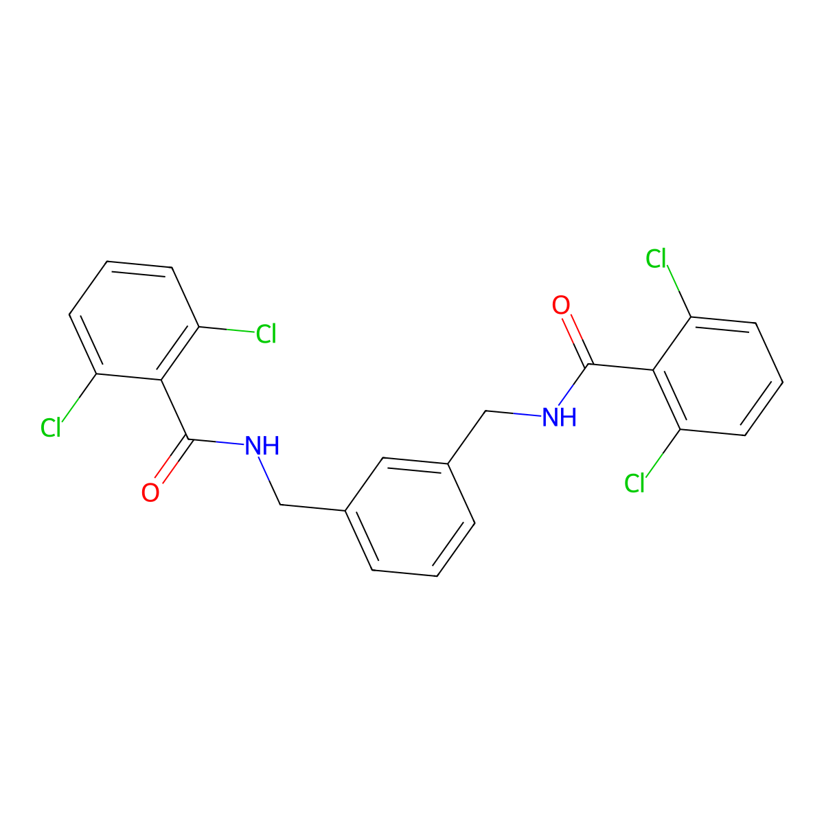 2,6-dichloro-N-[[3-[[(2,6-dichlorobenzoyl)amino]methyl]phenyl]methyl]benzamide molecular structure, CAS 548455-18-1