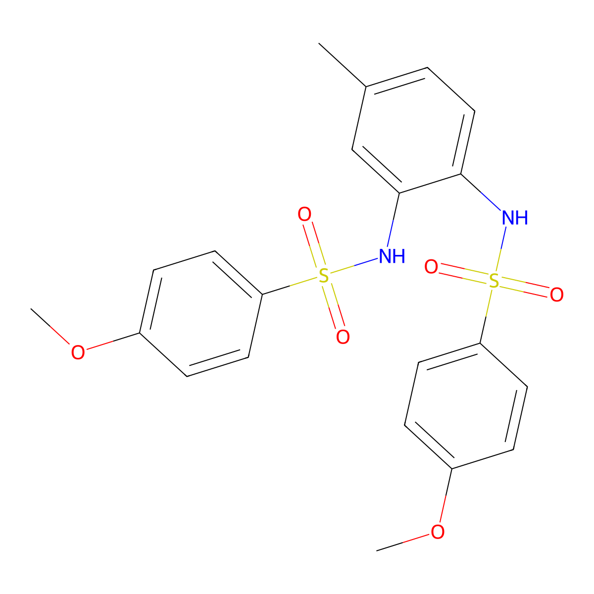 4-methoxy-N-[2-[(4-methoxyphenyl)sulfonylamino]-4-methylphenyl]benzenesulfonamide molecular structure, CAS 548455-42-1