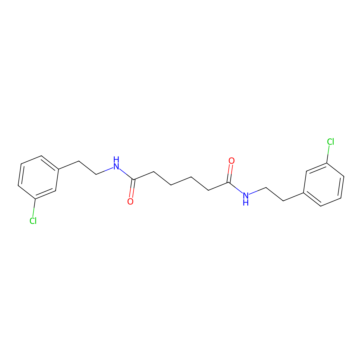 N,N'-bis[2-(3-chlorophenyl)ethyl]hexanediamide molecular structure, CAS 548456-32-2