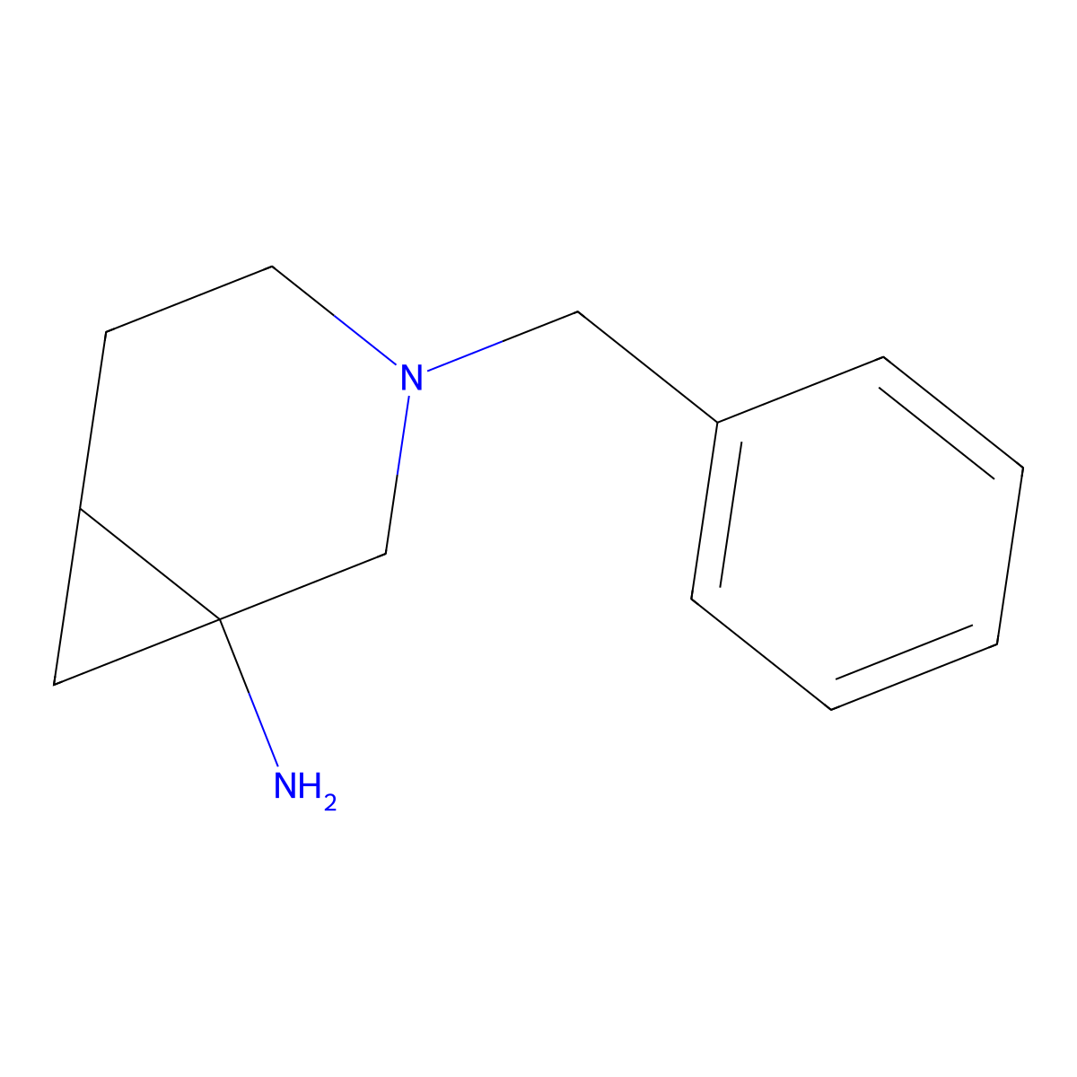 3-Benzyl-3-azabicyclo[4.1.0]heptan-1-amine molecular structure, CAS 548465-09-4