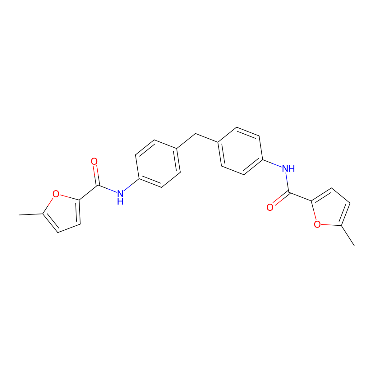 5-methyl-N-[4-[[4-[(5-methylfuran-2-carbonyl)amino]phenyl]methyl]phenyl]furan-2-carboxamide molecular structure, CAS 548468-07-1