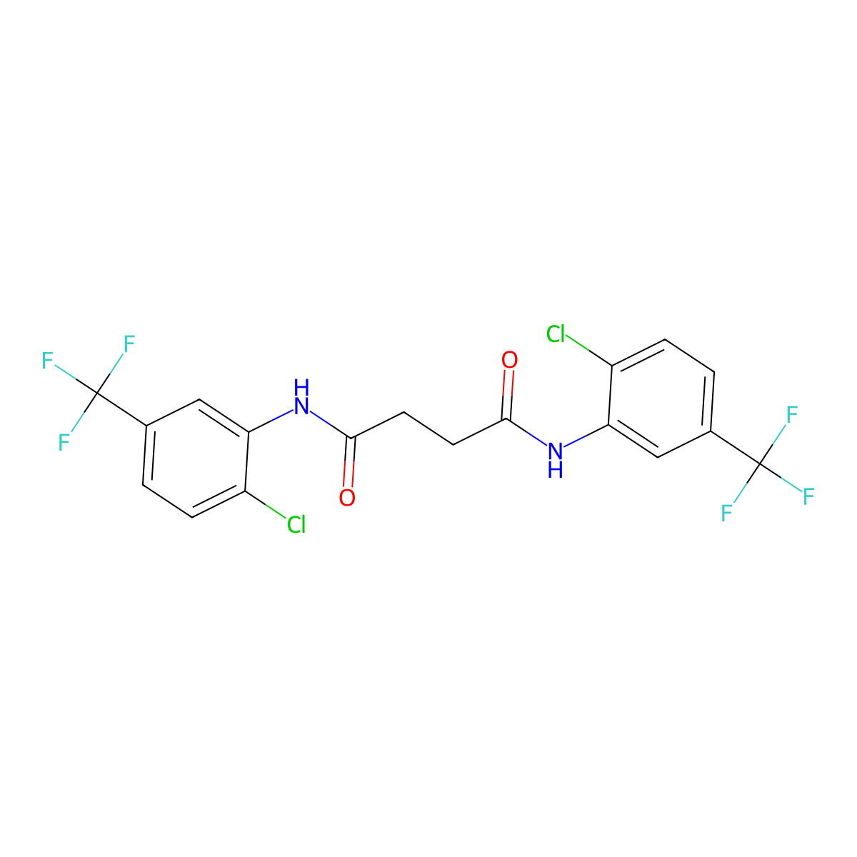 N,N'-bis[2-chloro-5-(trifluoromethyl)phenyl]butanediamide molecular structure, CAS 548468-08-2