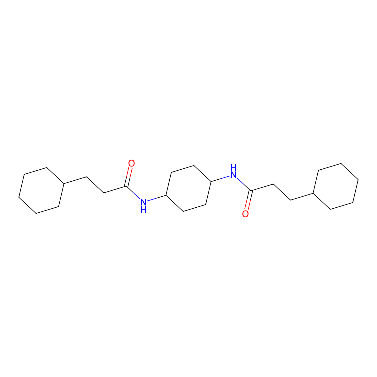 3-cyclohexyl-N-[4-(3-cyclohexylpropanoylamino)cyclohexyl]propanamide molecular structure, CAS 548468-41-3