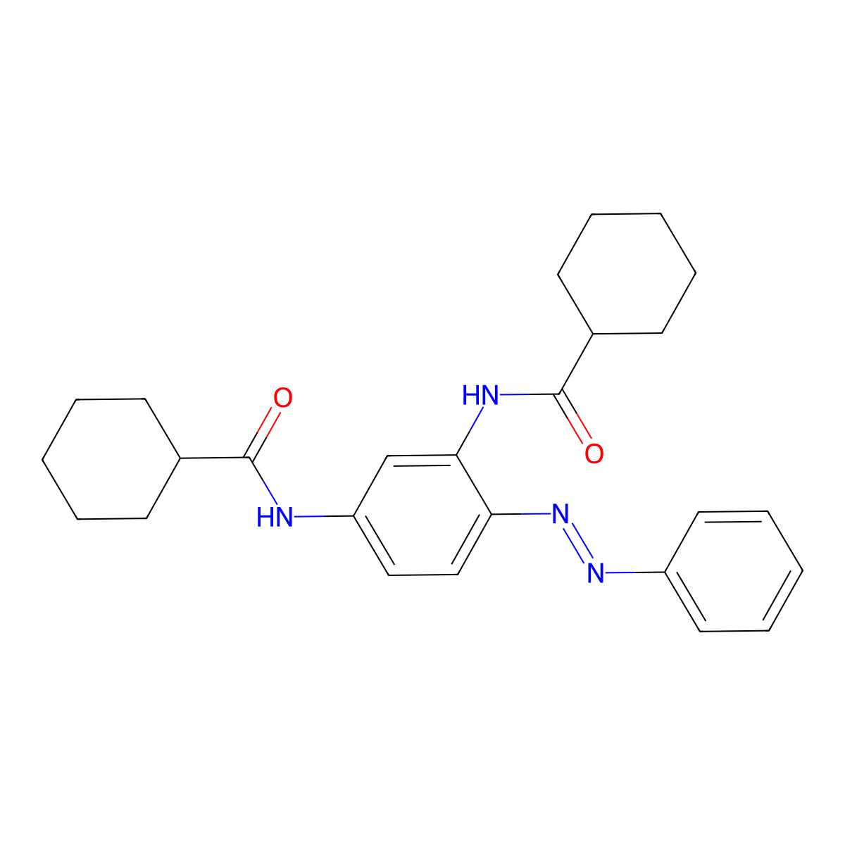 N-[3-(cyclohexanecarbonylamino)-4-phenyldiazenylphenyl]cyclohexanecarboxamide molecular structure, CAS 548469-31-4