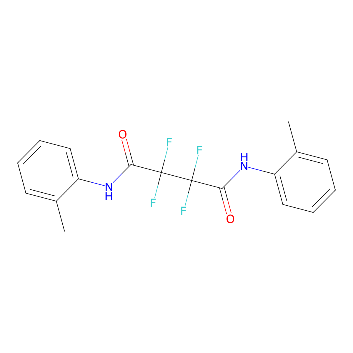 2,2,3,3-tetrafluoro-N,N'-bis(2-methylphenyl)butanediamide molecular structure, CAS 548469-37-0