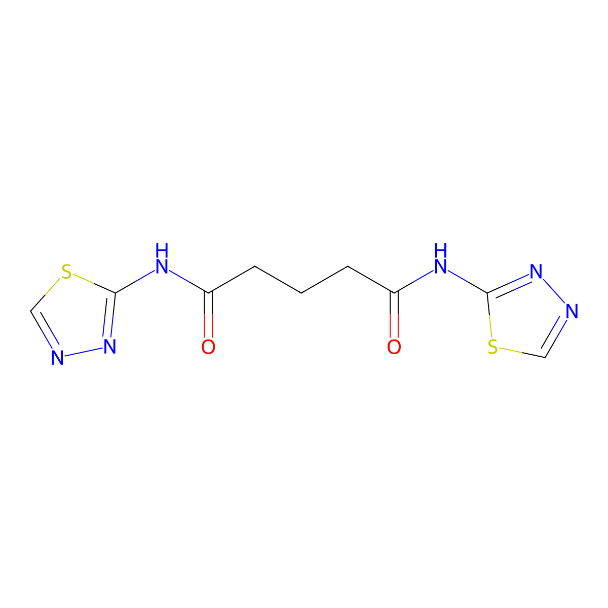 N,N'-bis(1,3,4-thiadiazol-2-yl)pentanediamide molecular structure, CAS 548469-72-3