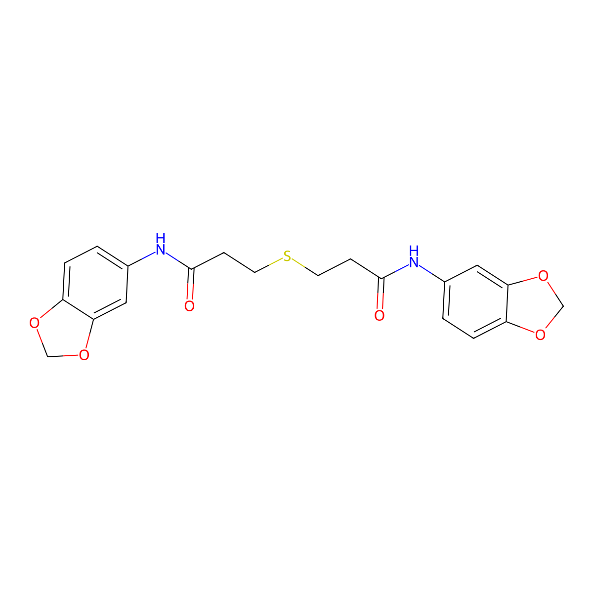 3,3'-Thiobis[N-1,3-benzodioxol-5-ylpropanamide] molecular structure, CAS 548470-13-9