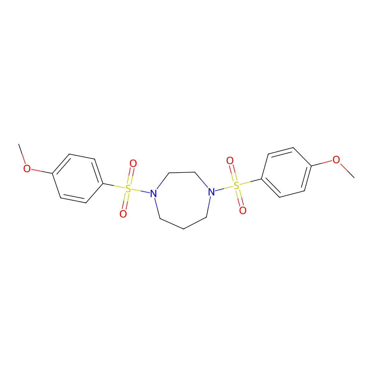 1,4-Bis[(4-methoxyphenyl)sulfonyl]-1,4-diazepane molecular structure, CAS 548471-77-8