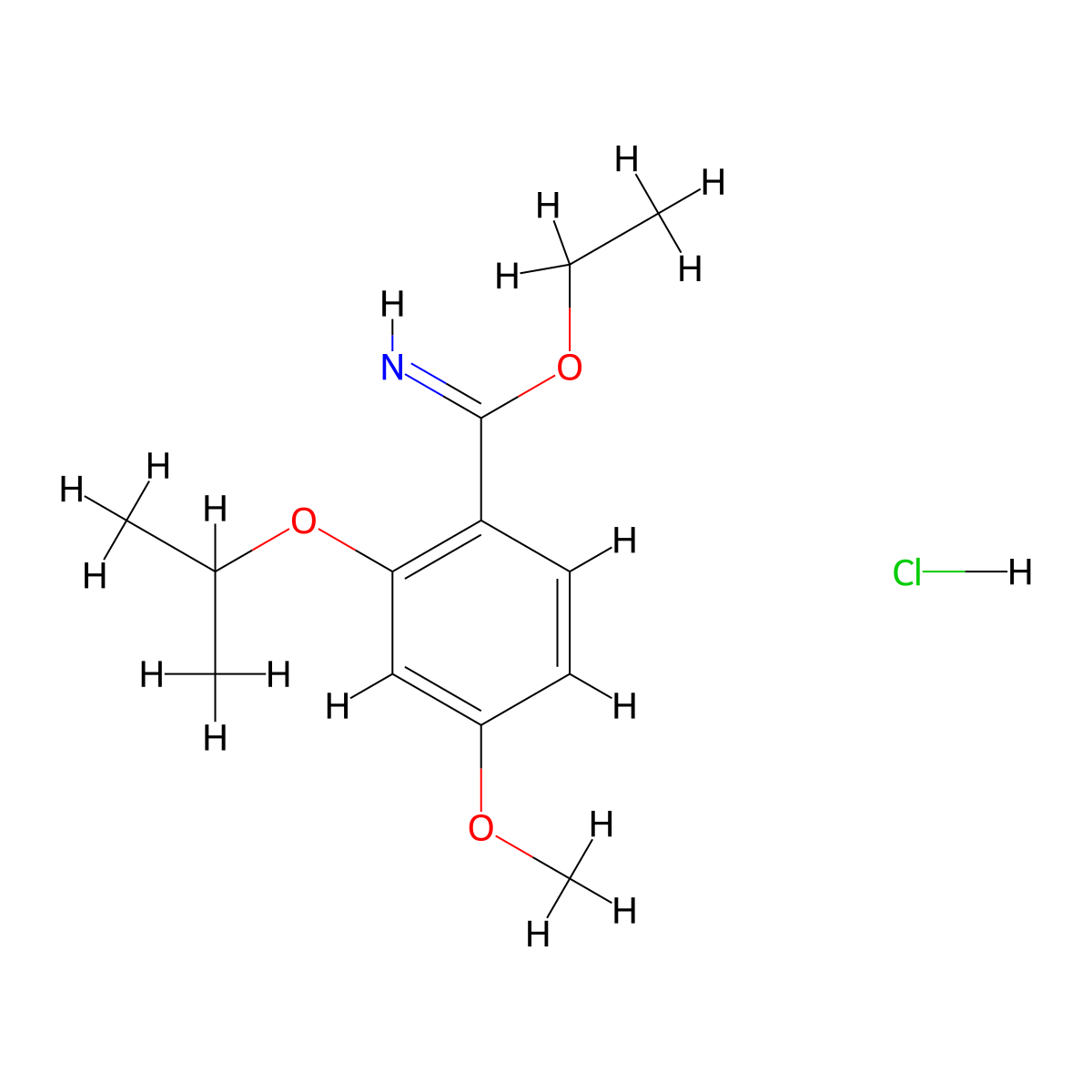 Ethyl 2-isopropoxy-4-methoxybenzimidate hydrochloride molecular structure, CAS 548472-48-6