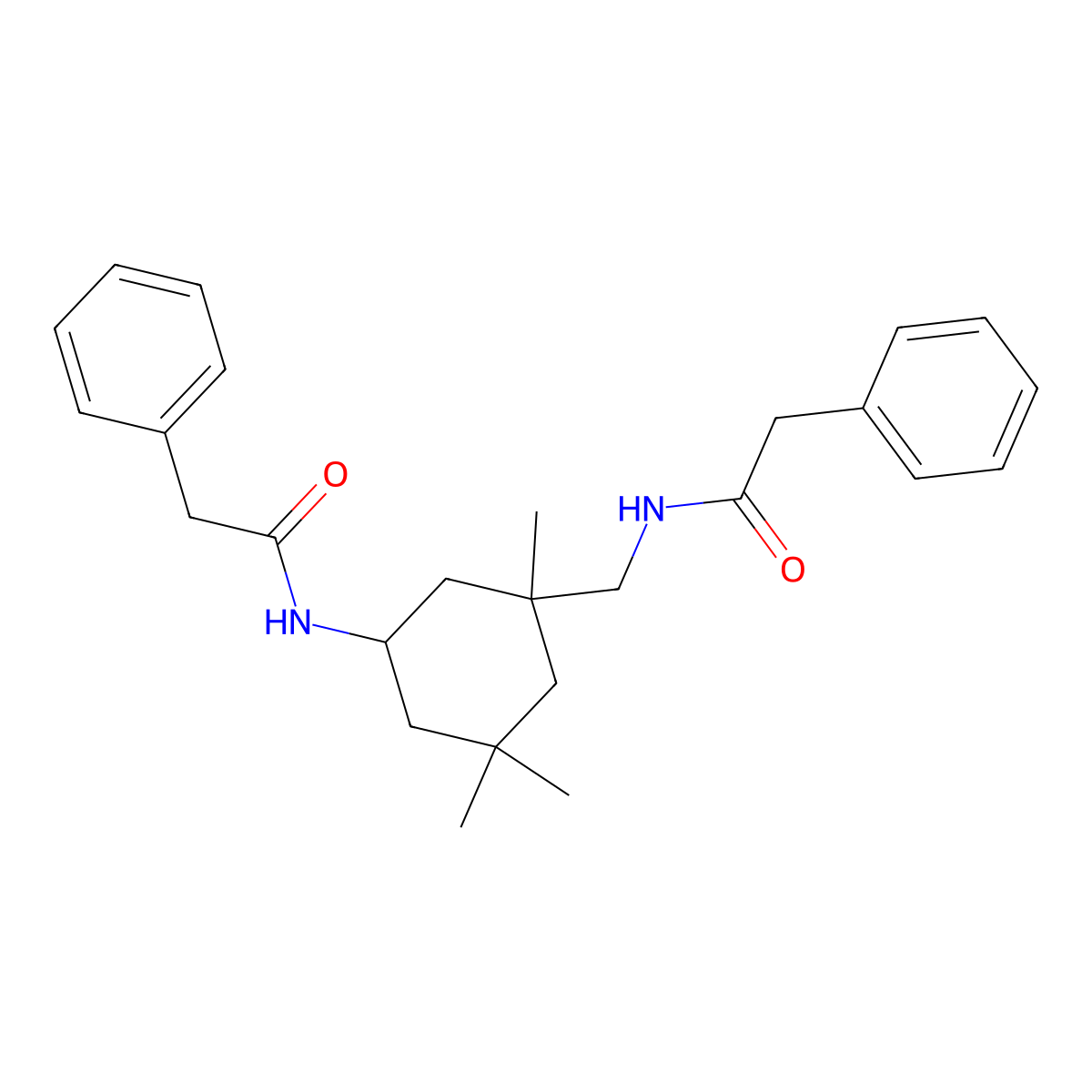 2-phenyl-N-({1,3,3-trimethyl-5-[(phenylacetyl)amino]cyclohexyl}methyl)acetamide molecular structure, CAS 548478-71-3