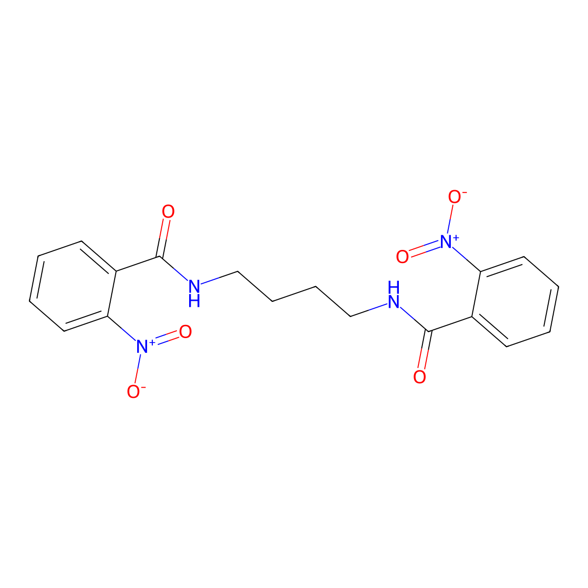2-nitro-N-[4-[(2-nitrobenzoyl)amino]butyl]benzamide molecular structure, CAS 548478-81-5