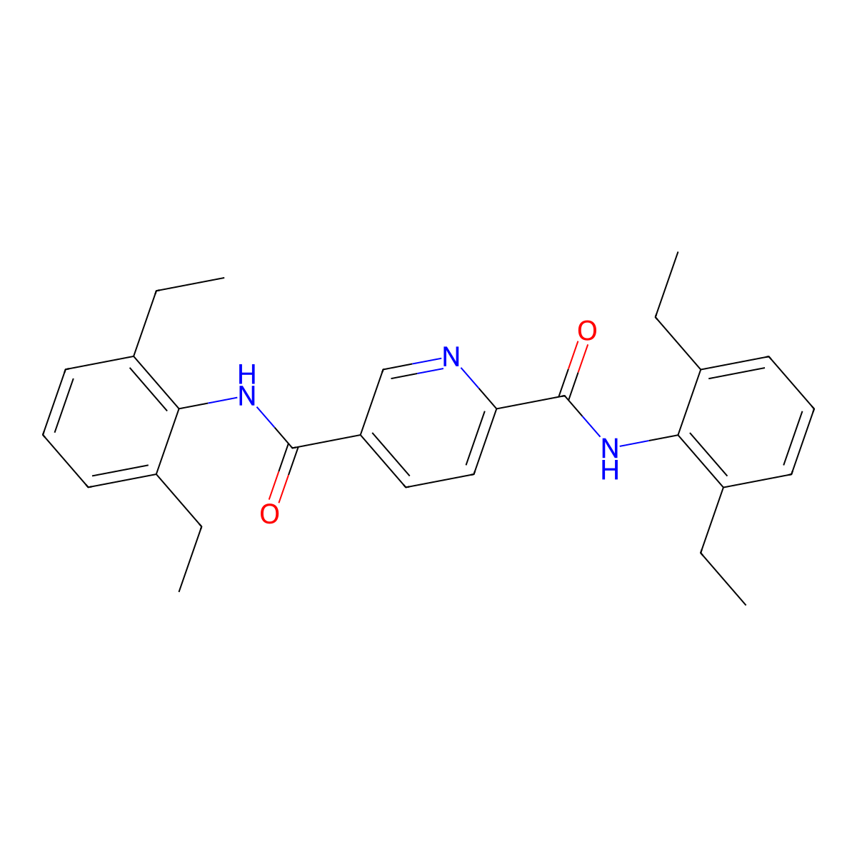 2-N,5-N-bis(2,6-diethylphenyl)pyridine-2,5-dicarboxamide molecular structure, CAS 548479-00-1