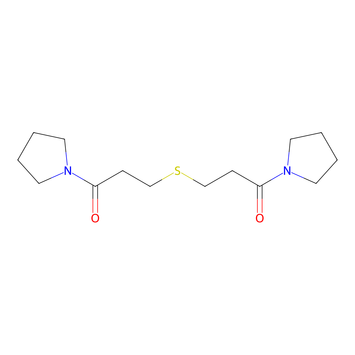 3-(3-Oxo-3-pyrrolidin-1-ylpropyl)sulfanyl-1-pyrrolidin-1-ylpropan-1-one molecular structure, CAS 548480-76-8