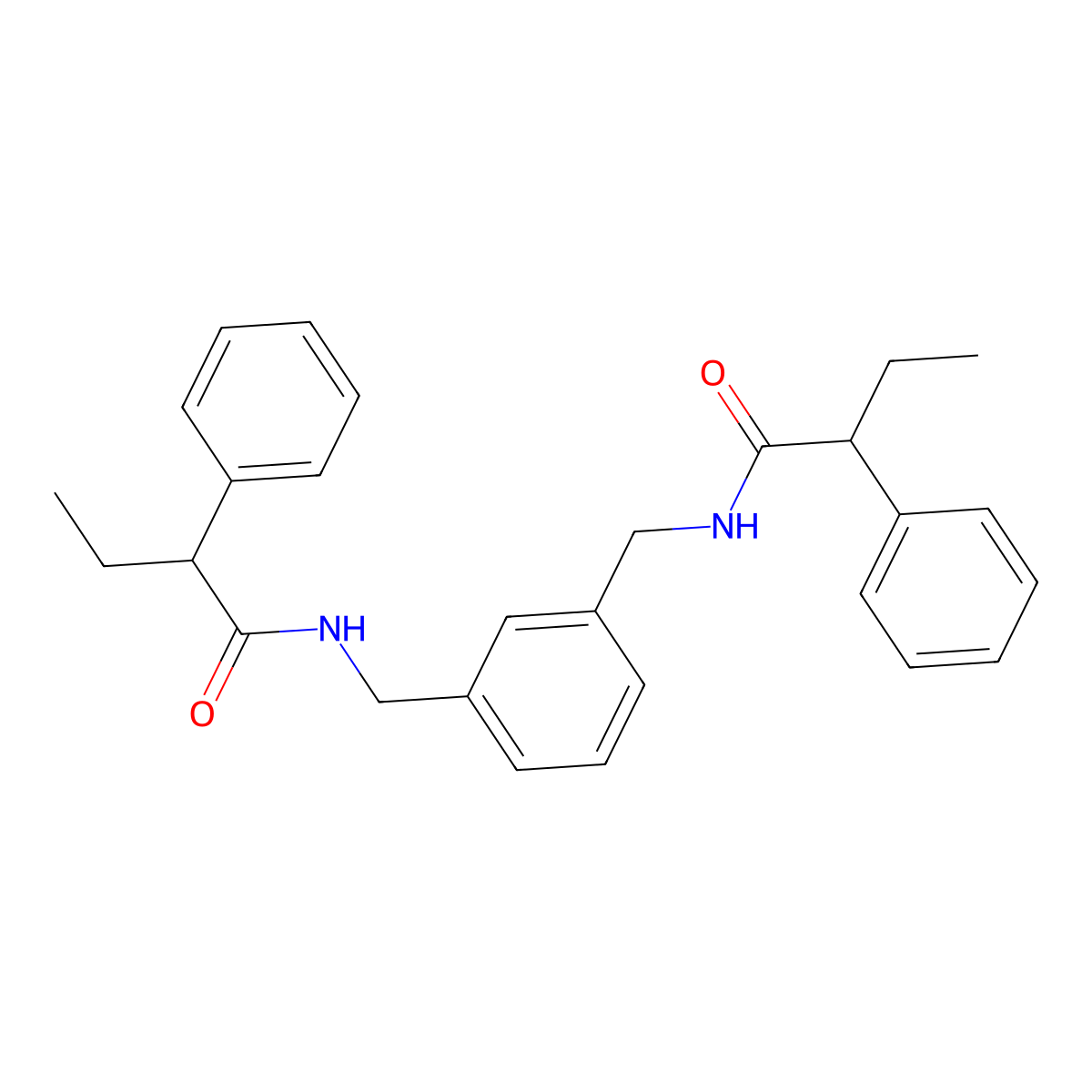2-phenyl-N-[[3-[(2-phenylbutanoylamino)methyl]phenyl]methyl]butanamide molecular structure, CAS 548481-44-3