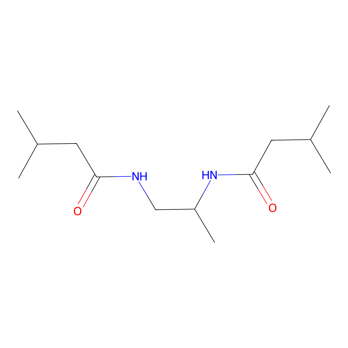 3-methyl-N-{2-[(3-methylbutanoyl)amino]propyl}butanamide molecular structure, CAS 548481-51-2