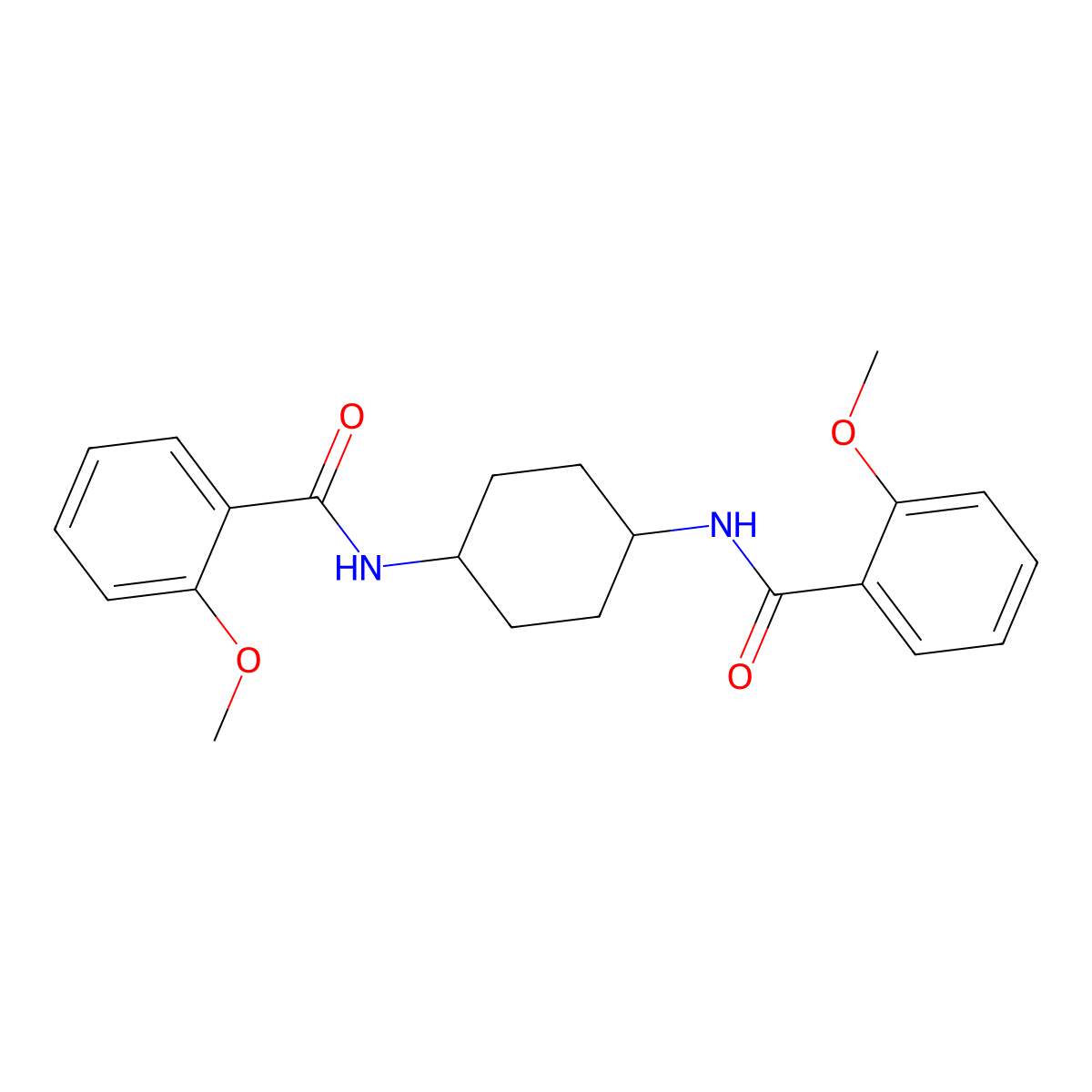 2-methoxy-N-[4-[(2-methoxybenzoyl)amino]cyclohexyl]benzamide molecular structure, CAS 548481-64-7