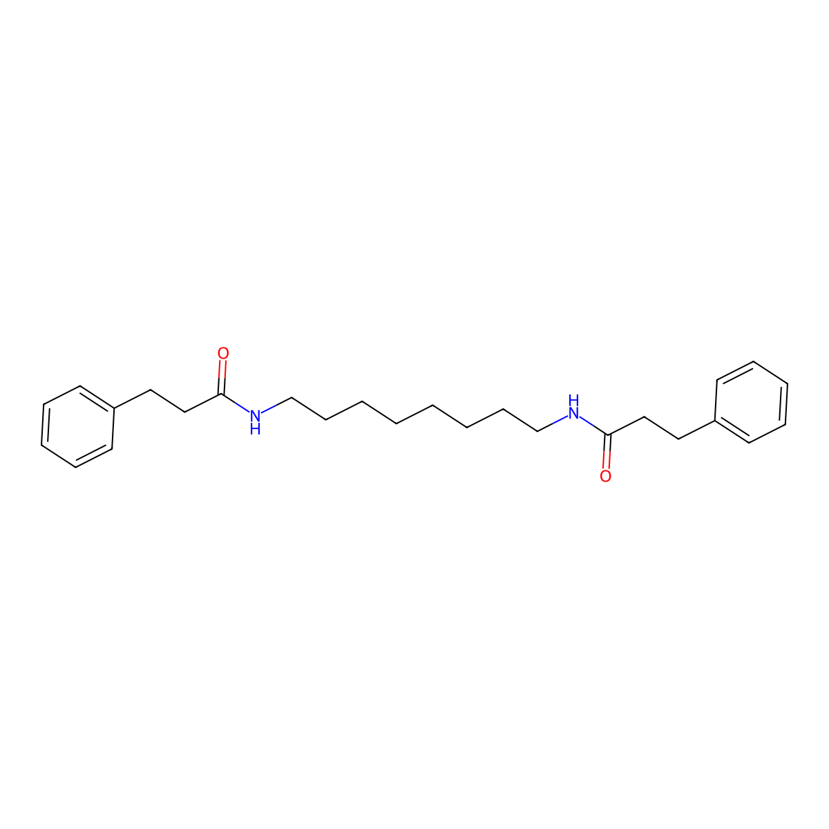 N,N'-(octane-1,8-diyl)bis(3-phenylpropanamide) molecular structure, CAS 548481-86-3