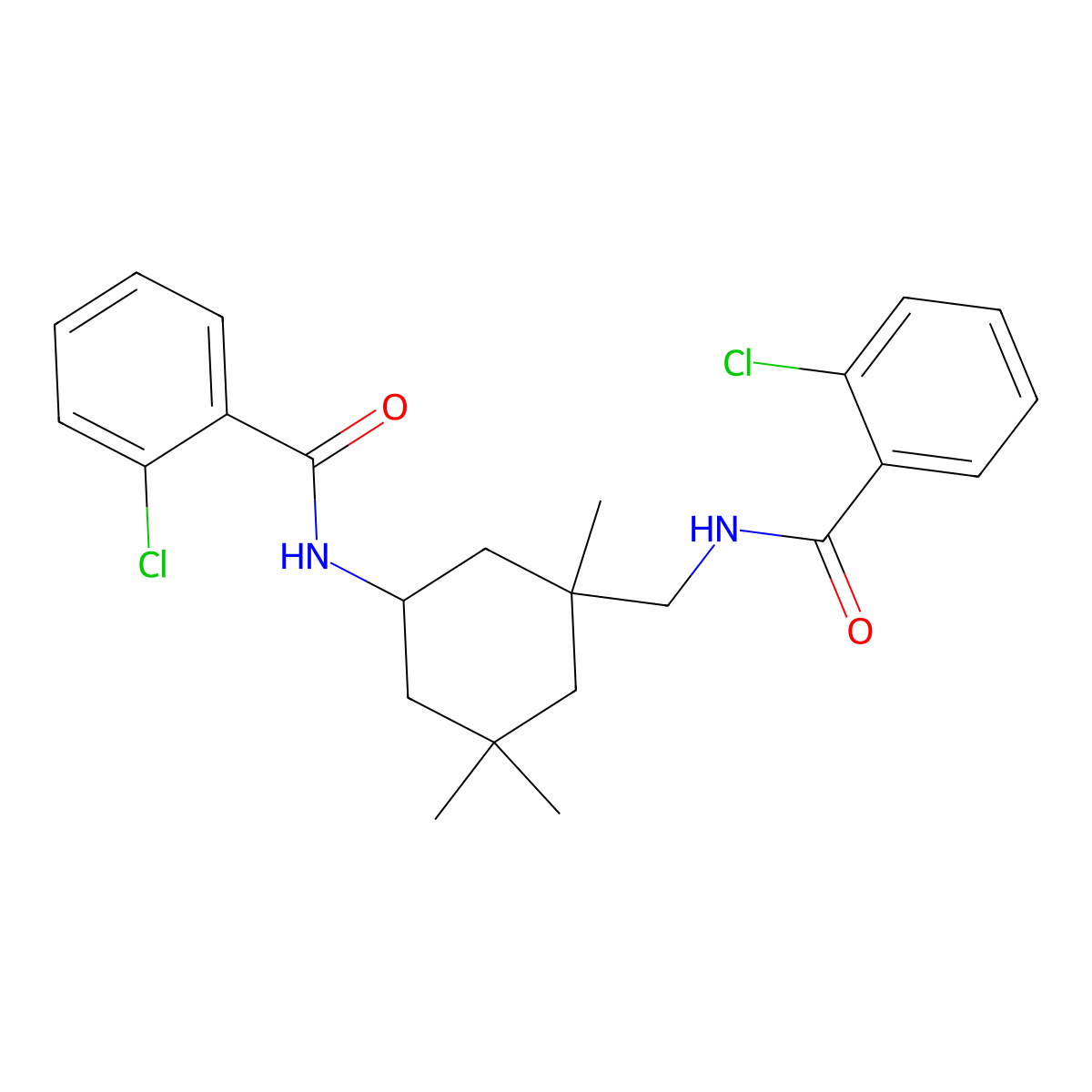 2-chloro-N-(3-{[(2-chlorobenzoyl)amino]methyl}-3,5,5-trimethylcyclohexyl)benzamide molecular structure, CAS 548481-90-9
