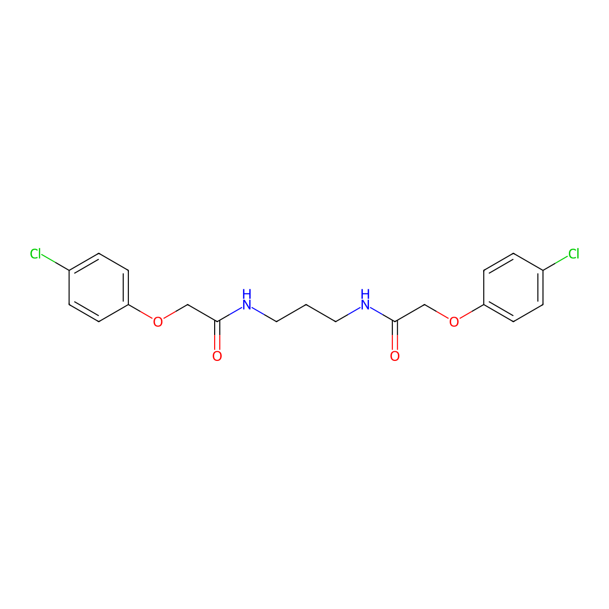 2-(4-chlorophenoxy)-N-[3-[[2-(4-chlorophenoxy)acetyl]amino]propyl]acetamide molecular structure, CAS 548481-93-2