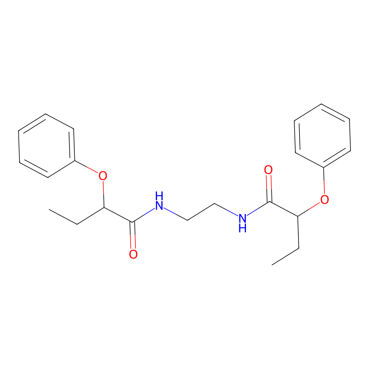 2-phenoxy-N-[2-(2-phenoxybutanoylamino)ethyl]butanamide molecular structure, CAS 548482-41-3