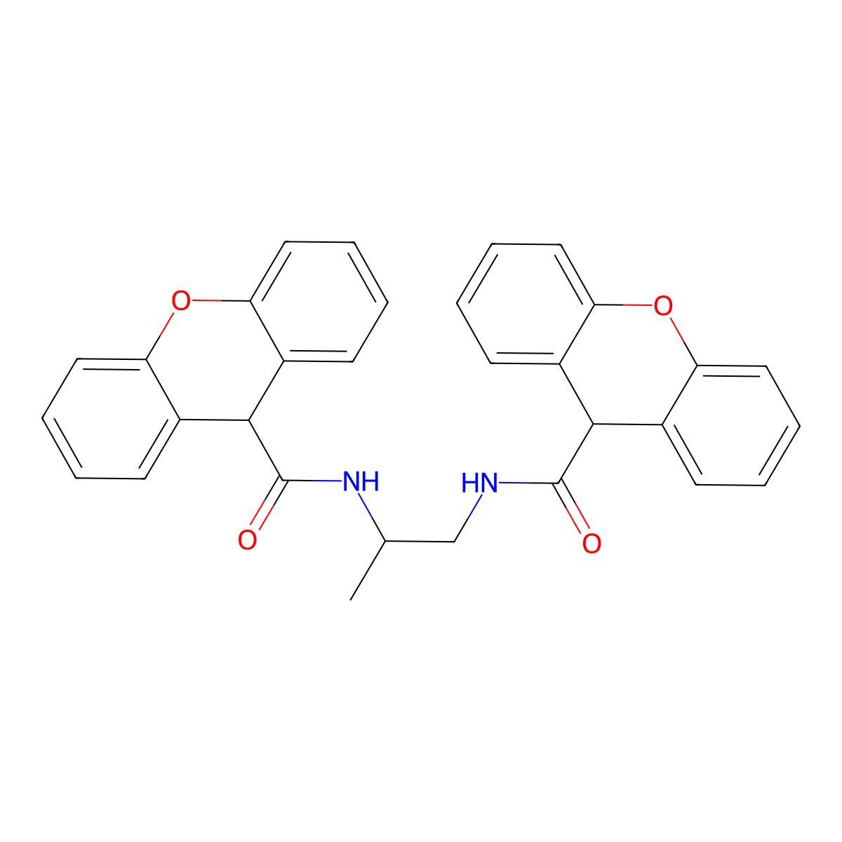 N-[2-(9H-xanthene-9-carbonylamino)propyl]-9H-xanthene-9-carboxamide molecular structure, CAS 548482-98-0