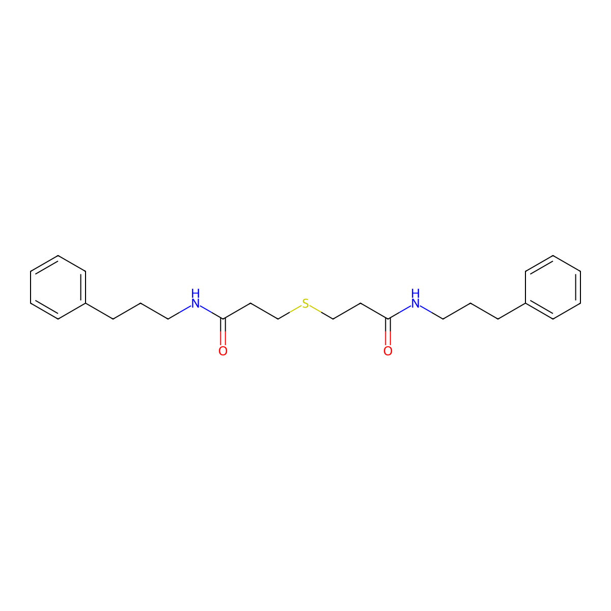 3-[3-oxo-3-(3-phenylpropylamino)propyl]sulfanyl-N-(3-phenylpropyl)propanamide molecular structure, CAS 548483-31-4