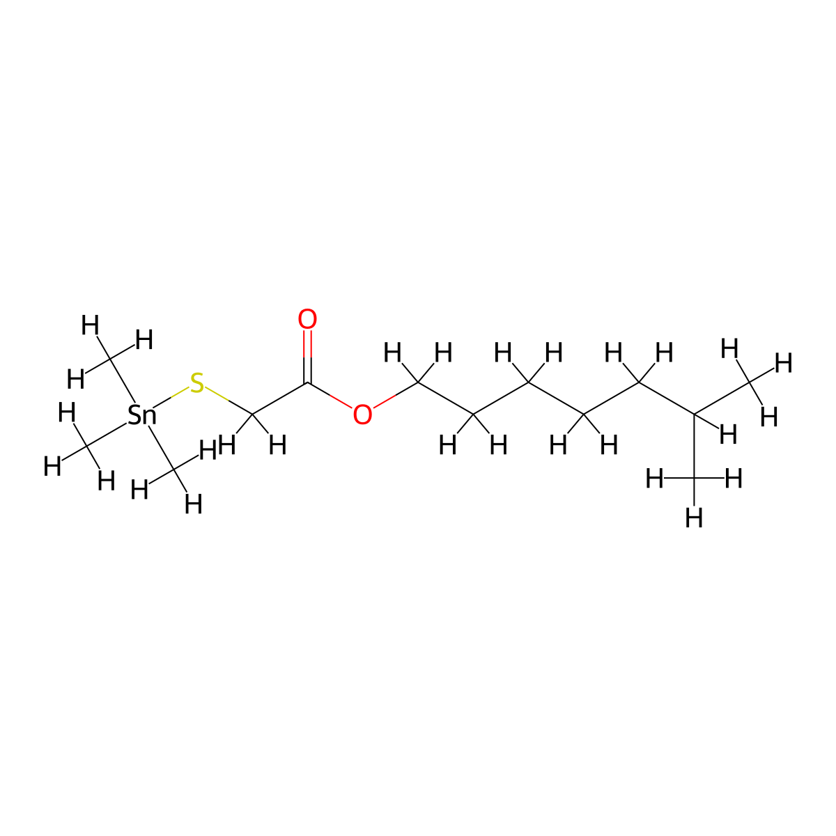 Acetic acid, ((trimethylstannyl)thio)-, isooctyl ester molecular structure, CAS 54849-39-7