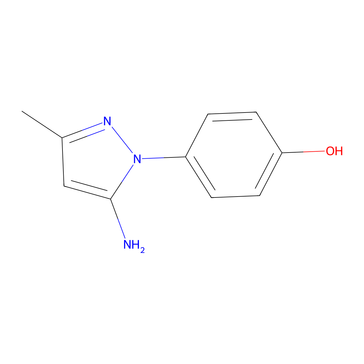 4-(5-Amino-3-methyl-1H-pyrazol-1-YL)phenol molecular structure, CAS 54849-90-0